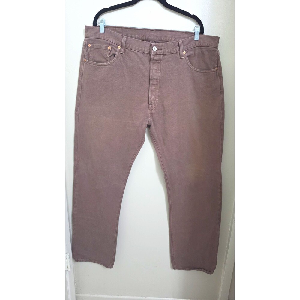 Levi's 501 Men's Brown Denim Jeans Button Fly Straight Regular Fit W40x34
